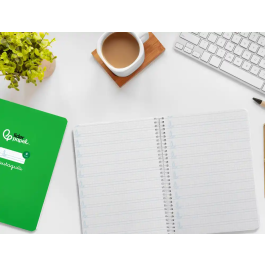Liderpapel Cuaderno Espiral A5 Tapa Dura 80 Hojas 90gr Cuadro Pautado 4mm Verde