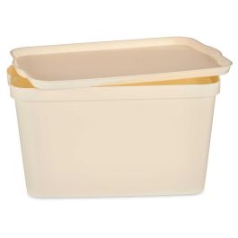 Caja Plastico Con Tapa 24L Crema Kipit 29X24CM (6 Unidades) Caja Plastico Con Tapa 24L Crema Kipit 29X24CM (6 Unidades)