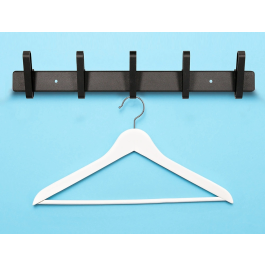 Liderpapel Perchero de Pared Metálico Negro 5 Colgadores 430x88x55 mm
