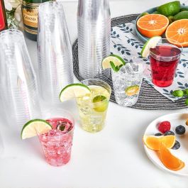 Set de 7 vasos de plástico transparente 300 ml Algon (24 Unidades) Set de 7 vasos de plástico transparente 300 ml Algon (24 Unidades)