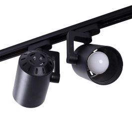 Foco de Carril Monofásico E27 Orientable PAR30/A65 Negro - Pack 2 Unidades para Iluminación de Tiendas y Comercios