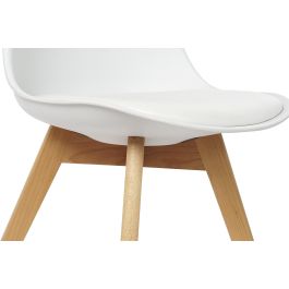 DKD Home Decor Silla Scandi Blanco Natural 48 x 83 x 55 cm