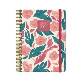 Dohe 13249 - 26 Agenda Charm Espiral 2026 Día Página, 15 x 21 cm, Gala, Diseño Floral