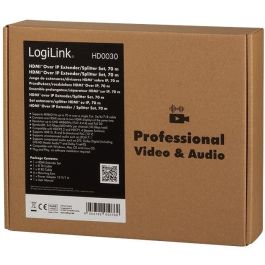 LogiLink HD0030 Extensor/Splitter HDMI sobre IP 70m 1x2 Puertos 3D Negro 4K (6Gbit/s) Cat5e/6/7/8.1