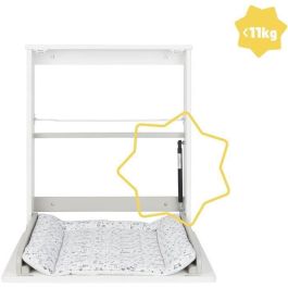 Badabulle Cambiador de Pared Plouf Plegable y Compacto con Cambiador Incluido, Apertura Una Mano y Estante Almacenamiento, 13cm Grosor