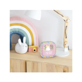 Wondee Despertador Billy con Luz de Noche Mermaid, Reloj Infantil con Alarma y Conejito de Silicona