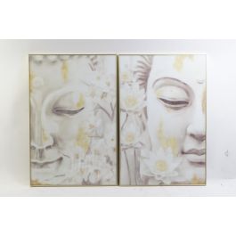 Cuadro Oriental DKD Home Decor Beige Amarillo 4 x 120 x 80 cm (2 Unidades)