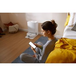 Roborock QR 598 Aspirador Robot Blanco con Autolimpieza y Potencia de Succión 8000 Pa, Depósito 2,7 L, Mopa Elevable