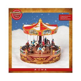 Lumineo Carrusel de Invierno con Movimiento, Música y Luz LED Multicolor Pintado a Mano 31x31x28 cm