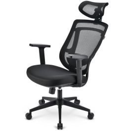 Sharkoon OfficePal C10 Silla de Oficina Ergonómica con Respaldo de Rejilla y Asiento Acolchado Negro, Tela y Malla