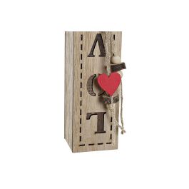 DKD Home Decor Decoración Luminosa Navidad Alpina Madera y LED Natural 36 cm de Alto Set de 2 Unidades (2 Pilas AAA)