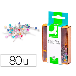 Q-connect Aguja señalizadora caja de 80 unidades colores surtidos Precio: 1.68999974. SKU: B173N5KJ6N