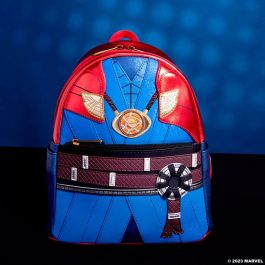 Loungefly Mochila mini Marvel Doctor Extraño, cuero vegano, detalles metálicos y purpurina, 22.5x26.25x11.25cm