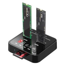 CoreParts USB3.2 Type-C (10Gbps) M.2 SATA/NVMe SSD Clone Docking with SD express card reader - Box includes USB-C Cable, Power Supply and user manual CoreParts USB3.2 Type-C (10Gbps) M.2 SATA/NVMe SSD Clone Docking with SD express card reader - Box includes USB-C Cable, Power Supply and user manual