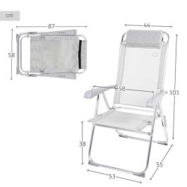 Silla camping aluminio y textileno reclinable aktive 44x55x101cm Silla camping aluminio y textileno reclinable aktive 44x55x101cm