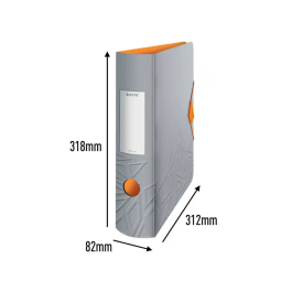 Archivador Palanca Leitz Urban Chic A4 180º 82Mm Gris (Set de 5)