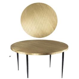 DKD Home Decor Mesa Centro Glam, Colores Dorado y Negro, Materiales Madera y Metal, Dimensiones 85x85x45 cm