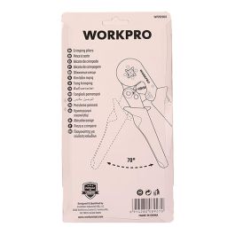 Workpro Crimpadora de Punteras Eléctricas, Prensado Cuadrado 175 mm, Rango 0.25 - 10.00 mm², 23-7 AWG, Mecanismo de Trinquete Ergonómico