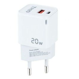 TooQ TQWC-QCPD20WT Cargador de Pared 20W con 1x USB Tipo C Power Delivery y 1x USB Quick Charge Blanco