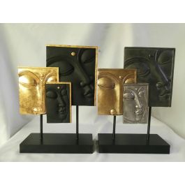 DKD Home Decor Figura Buda Oriental Negro Dorado Resina MDF 22.5 x 30.7 cm (2 Unidades) Precio: 24.8292. SKU: B1DQ55V822