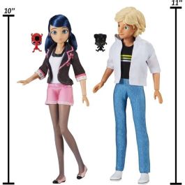 Bandai P50377 Pack de 2 Muñecos Miraculous Marinette y Adrien 26 cm
