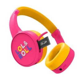Energy Sistem Auriculares Infantiles Lol&Roll Pop Bluetooth 5.1 con Limitación de Volumen 85dB y Micrófono Rosa