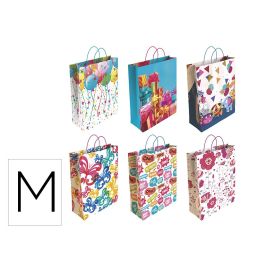 Bolsa Para Regalo Basika Papel Estucado 160 gr Todo Año Con Asa Retorcida Tamaño M 27+12x37 cm 24 unidades