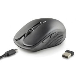 NGS Evo Spook Ratón Inalámbrico Silencioso Multidispositivo Recargable hasta 1600 DPI Negro