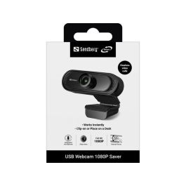 Sandberg USB Webcam 1080P Saver para Reuniones en Línea con Micrófono Estéreo