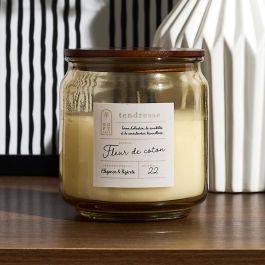Home Deco Factory Vela Perfumada Tarro de Vidrio con Tapa 9,6 cm - Ámbar, Flor de Algodón, Bruma del Bosque - Colección Cocooning