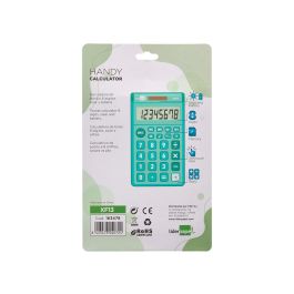 Calculadora Liderpapel Bolsillo Xf13 8 Digitos Solar Y Pilas Color Verde 115x65x8 mm