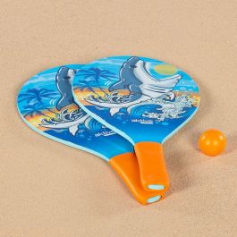 Palas de Playa con Pelota Aktive Tiburón 19,5 x 38 cm (24 Unidades)