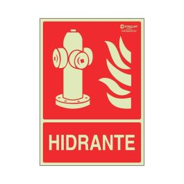 DUVER 7007 Señal de Seguridad para Hidrante Fotoluminiscente de Plástico, Alta Visibilidad, Medidas 297 x 210 mm