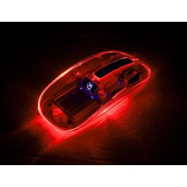 Manhattan 190275 Ratón Inalámbrico Óptico USB-A 4 Botones RGB LED, Ambidextro, Transparente Blanco