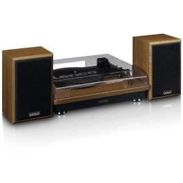 Lenco LS-100WD Tocadiscos de tracción por correa Bluetooth automático con amplificador integrado Negro Roble Madera