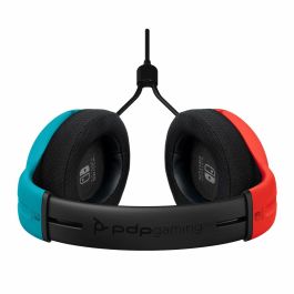 PDP LVL40 Auricular gaming con micrófono flexible y cancelación de ruido, altavoces 40mm, ligero y cómodo para Nintendo Switch azul/rojo