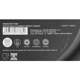 Sartén de aluminio fundido Quttin Cosmos 28 cm (6 Unidades) Sartén de aluminio fundido Quttin Cosmos 28 cm (6 Unidades)