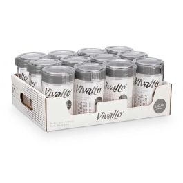 Bote Tapa Gris Vivalto 660 ml - 9.5x15x9 cm, Cristal (12 Unidades) Bote Tapa Gris Vivalto 660 ml - 9.5x15x9 cm, Cristal (12 Unidades)