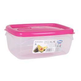 Dem Fiambrera Hermética Rectangular de 2 L Apta para Microondas (12 Unidades)