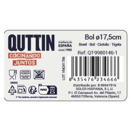 Quttin Bol de Acero Inoxidable 17.5 cm, 4 Colores Surtidos, Ideal para Cocina y Presentación (24 Unidades)