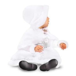 Disfraz monada blanca navidad vestido con enaguas y cubrehombros con capucha talla 12-24 m Disfraz monada blanca navidad vestido con enaguas y cubrehombros con capucha talla 12-24 m