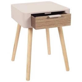 Home Deco Factory Mesita De Noche Con Cajón Rosa Essentiel 35x40 cm h.48 cm