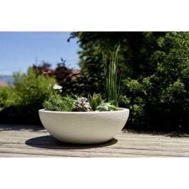 Eda Macetero Serie Lavabo Graphit Ø59cm 39L - Blanco encalado Moderno - Doble Pared, Anti-UV, Interior/Exterior, Retención agua Eda Macetero Serie Lavabo Graphit Ø59cm 39L - Blanco encalado Moderno - Doble Pared, Anti-UV, Interior/Exterior, Retención agua