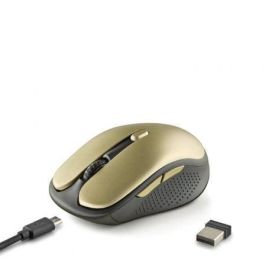 NGS EVORUSTGOLD Ratón Inalámbrico 2.4GHz RF Recargable 50h Teclas Silenciosas Ajustable 1600 DPI 5 Botones Compacto Diestro Dorado NGS EVORUSTGOLD Ratón Inalámbrico 2.4GHz RF Recargable 50h Teclas Silenciosas Ajustable 1600 DPI 5 Botones Compacto Diestro Dorado