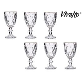 Copa Vino 330Ml Diamante Filo Oro Vivalto 9X17CM (36 Unidades) Copa Vino 330Ml Diamante Filo Oro Vivalto 9X17CM (36 Unidades)