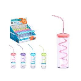 Leknes Vaso con Pajita Espiral Surtidos 330 ml - Plástico (PP, PS) - 7.5x24x6 cm - Ideal para Bebidas Frías (Set de 48) Precio: 60.99000039. SKU: B12R98F9TJ