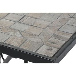 DKD Home Decor Mesa Comedor Terraza Y Jardin Stones Multicolor Negro 70x75.5x140 cm