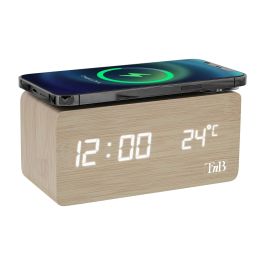 TNB JOY - Reloj despertador LED de 3 alarmas con cargador de inducción - efecto madera Precio: 28.78999948. SKU: B12ZP656LK