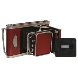 DKD Home Decor Reloj Sobremesa Vintage Negro Granate Metal 16x14.5x16cm (2 Unidades) Incluye Baterías Cr2032
