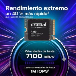 Crucial SSD M.2 2TB PCIe 4.0 NVMe P310 CT2000P310SSD2 7100 MB/s Lectura para Notebook/Consolas Precio: 324.49999978. SKU: B17N6ASRVD